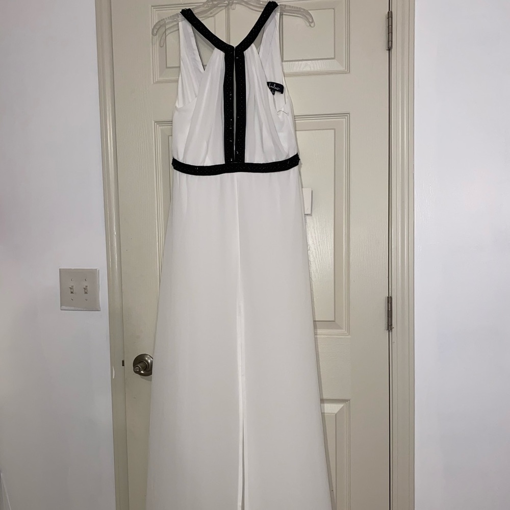 Black and white floor length lulu’s dress
